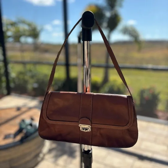 Vintage EGO Leather Shoulder Bag | Y2K Brown Sturdy Leather | Good Condition - Picture 4 of 12